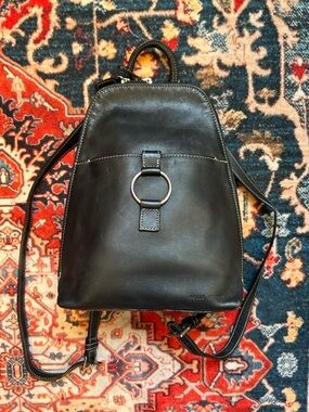 Vintage Wilsons Leather Black Leather Small Backpack